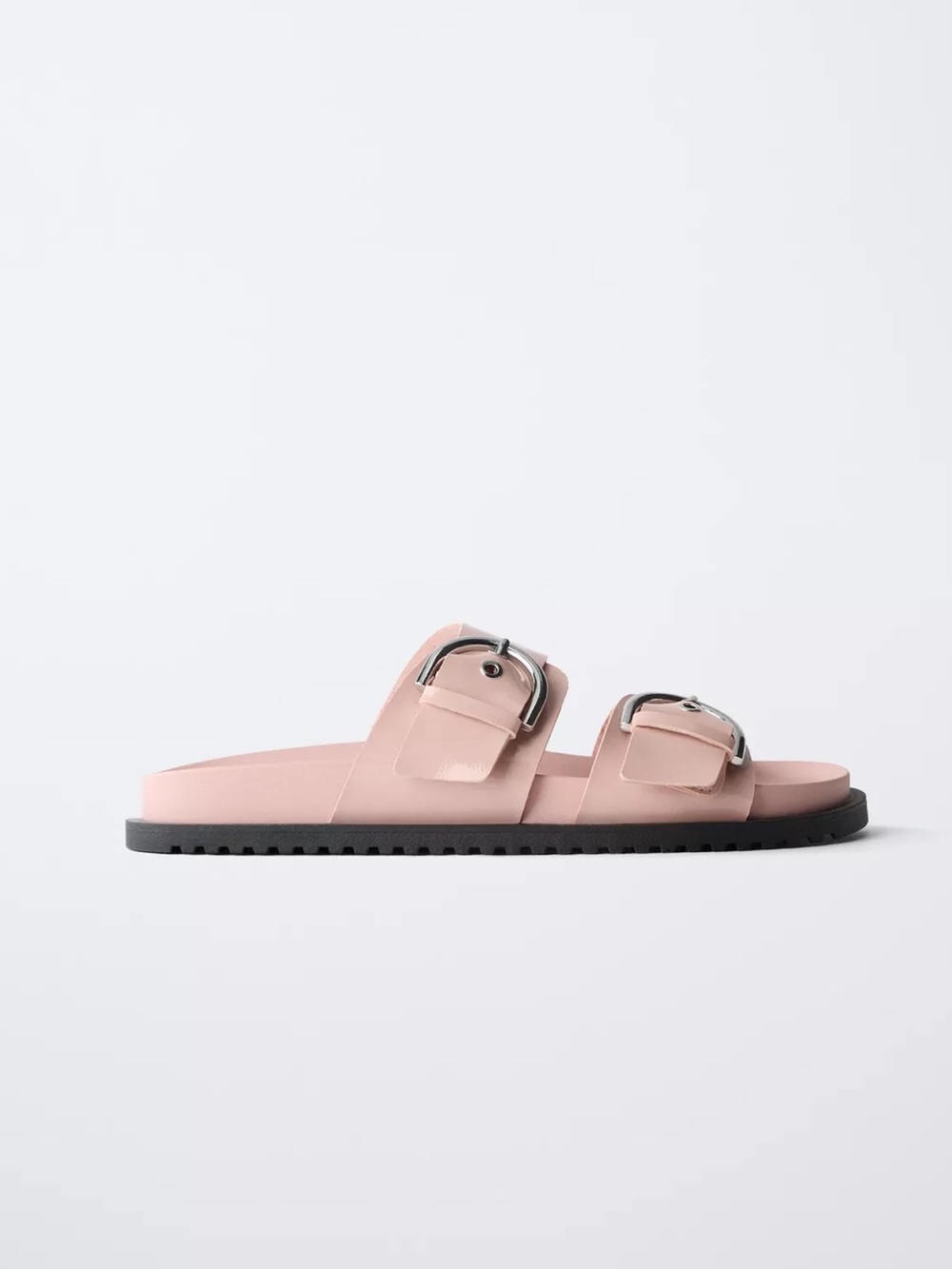 Zara Patent Leather Buckle Sandals